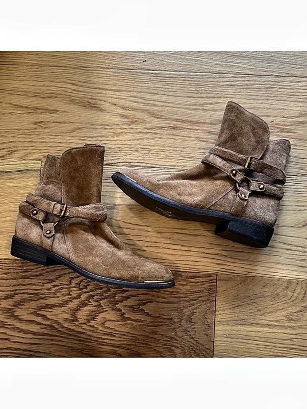 UGG Harness Suede/Leather Ankle Boots Brown US 7